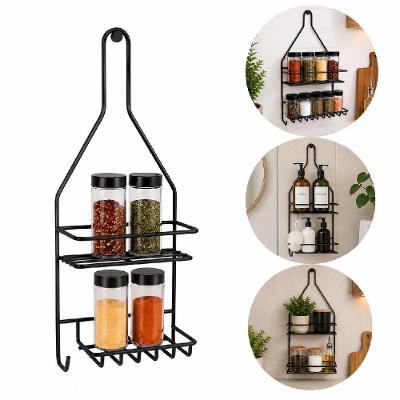 Porta Shampoo Duplo Suporte Organizador de Parede Multiuso Aço com Pintura Anticorrosão Banheiro