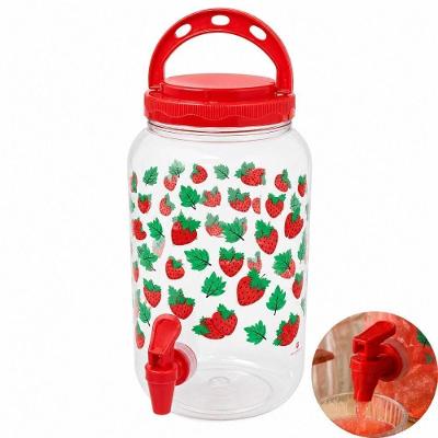 Suqueira Galão Morango Plástico 3,6L para Bebidas com Torneira para Mesa e Geladeira Vermelho Yeet