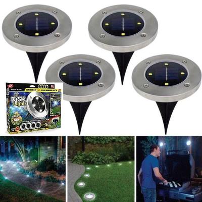 Kit Lampada Solar para Jardim Disco Iluminado Super Brilho Area Externa Resistente Kangur 4 Unidades