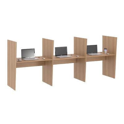 Balcão de Atendimento Nexus 3 Lugares com Passa Fios Montana Casah 306CM