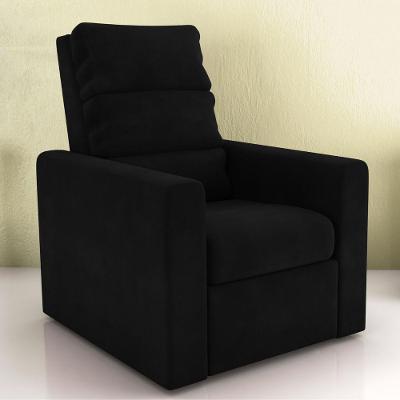 Poltrona Reclinável Brisa Veludo Inca Encosto Ajustável Preto Matrix