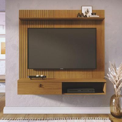 Conjunto de Bancada e Mesa de Centro Benício para TV 55 Polegadas MDP Cumaru Opala Th Shop