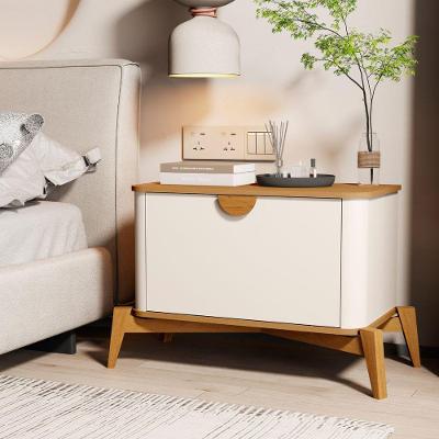 Mesa de Cabeceira Villa Aurea 1 Gaveta MDF Off White Bechara Móveis