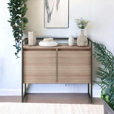 Buffet Mármore 2 Portas MDP 100,9CM Montana Marrom Plata Móveis