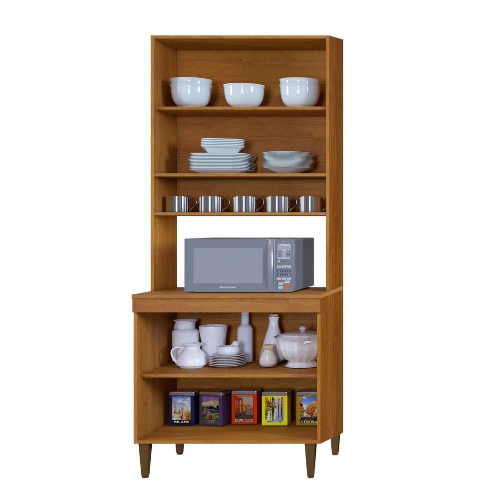 Paneleiro Torre Quente 4 Portas 3 Prateleiras Atenas Kaiki Moveis Naturalle/off White - 3