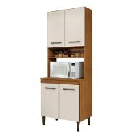 Paneleiro Torre Quente 4 Portas 3 Prateleiras Atenas Kaiki Moveis Naturalle/off White - 1