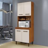 Paneleiro Torre Quente 4 Portas 3 Prateleiras Atenas Kaiki Moveis Naturalle/off White - 2