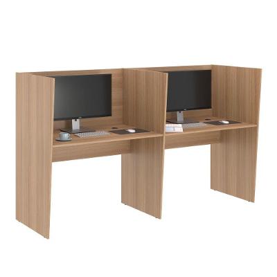 Call Center para Trabalho 2 Lugares Guiche de Trabalho Grecia MDP 205CM Amadeirado Casah