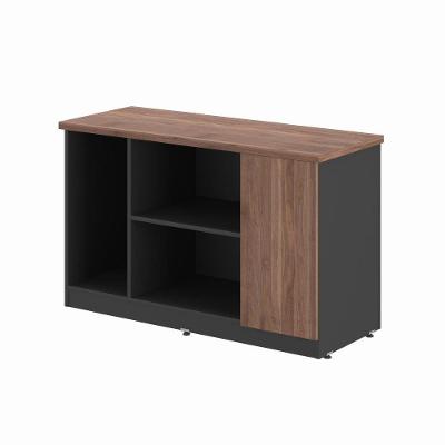 Balcão Balcao Baixo 3 Nichos Ortz Vila do Horizonte 1 Porta MDP 105CM Noce Preto Casah