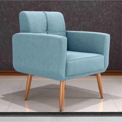 Poltrona Riviera para Sala Boucle Conforto Espuma D23 e D20 Azul Matrix