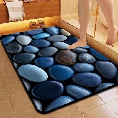 Tapete 3D Ped 38cm X 58cm Microfibra Veludo Cristal Base Antiderrapante para Banheiro OEM
