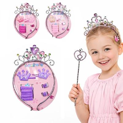 Kit Acessório Princesa Infantil Bela Adormecida Plástico Festa Meninas Tiara Coroa Varinha Mágica