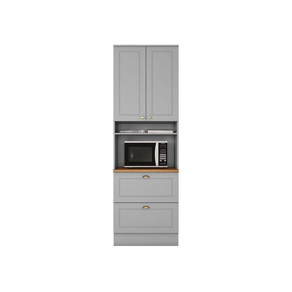 Paneleiro Torre Quente 1 Forno Com Tampo Amy Casa 812 Cinza - 3