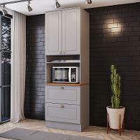 Paneleiro Torre Quente 1 Forno Com Tampo Amy Casa 812 Cinza - 1