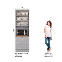 Paneleiro Torre Quente 1 Forno Com Tampo Amy Casa 812 Cinza - 5