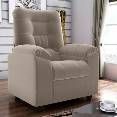 Poltrona Reclinável Lena Veludo Cappuccino Assento D23 Braças D20 Sala de Estar Matrix