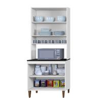 Paneleiro Torre Quente 4 Portas 3 Prateleiras Atenas Kaiki Moveis Branco. - 3