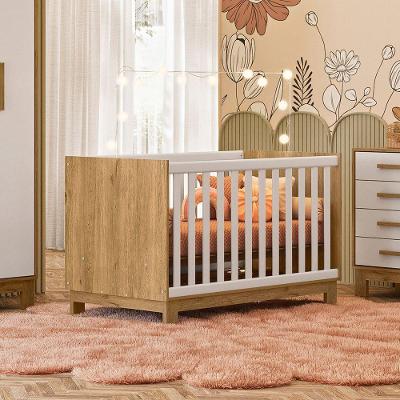 Berço Mini Cama Q Encanto Slim Dois em um Freijó com Branco Qmovi