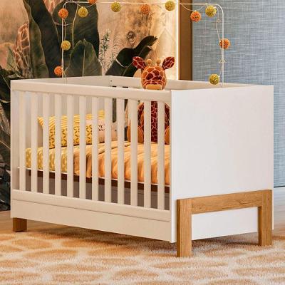 Berço Mini Cama Fantasia Transformável Dois em um MDF Branco Qmovi