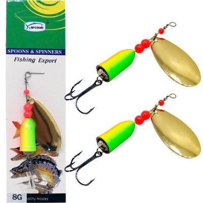 Kit 4 Isca Artificial Equipamento Anzóis Pesca Giratório 8g