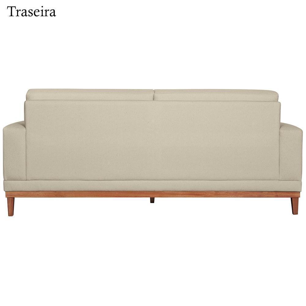 Sofa 3 Lugares 200 Cm Crons Linho Cru Vazzano Cru - 5