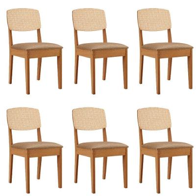 Conjunto com 6 Cadeiras para Sala de Jantar Copper Premium Mdf Moderna