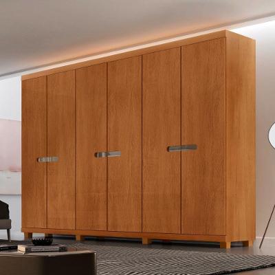Guarda Roupa Casal Paris 6 Portas de Bater 6 Gavetas MDF Naturalle Moderna