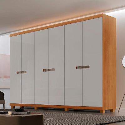Guarda Roupa Casal Paris 6 Portas 6 Gavetas MDF Naturalle-off White Moderna