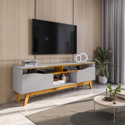 Rack para TV TH SHOP 75 Polegadas 180CM MDP Off White Nature Bechara Móveis