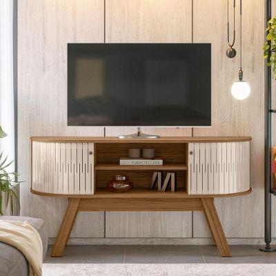 Rack para TV Lago Serena 55 Polegadas MDP com Porta Correr Naturale Off White Casah