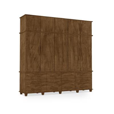 Guarda Roupa Casal Porto Nobre 10 Portas 12 Gavetas MDF Malbec Casah