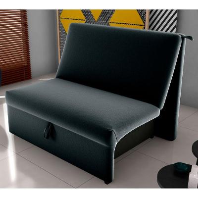 Sofá Cama Porta Bella 2 Lugares Reclinável Preto Veludo Matrix