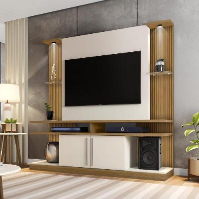 Home para TV Genappe 60 180CM MDP com LED Cinamomo Off White Bechara Móveis
