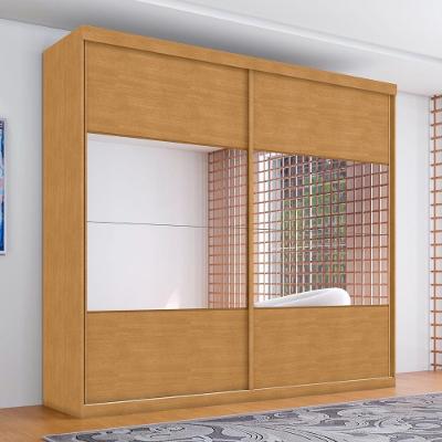 Guarda Roupa Casal Maya 2 Portas Correr 4 Gavetas Espelho Naturalle Framar