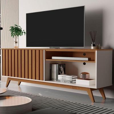 Rack para TV Jade 108CM MDP com Porta Off White Freijó Germai Móveis