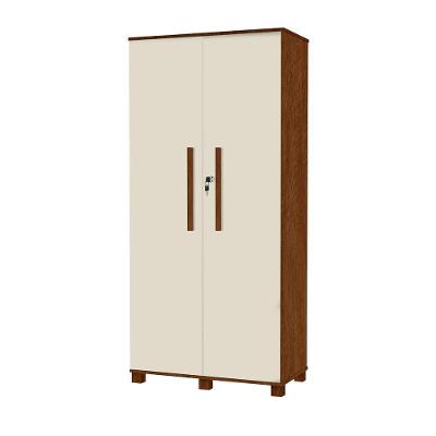 Armário Multiuso Helano 2 Portas 10 Prateleiras MDF Canela Off White Casah