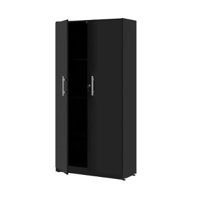 Armário Armario com 2 Portas Livea Preto Onix 3 Prateleiras MDF-MDP 67CM