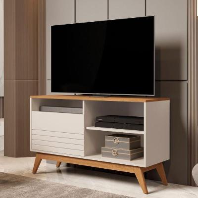 Rack para TV Rack Alba 55 Polegadas 108CM MDP Off White Freijó Germai Móveis