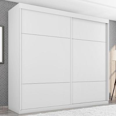 Guarda Roupa Casal Yara Deslizantes 2 Portas Correr 4 Gavetas Branco Framar