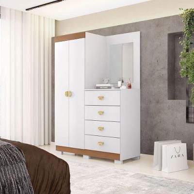 Cômoda Levi 2 Portas 4 Gavetas MDP Branco Vila Rica 120CM