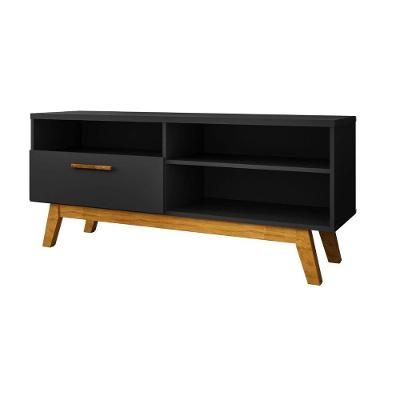 Rack para TV Rack Paládio Até 55 Polegadas MDP Preto Fosco Bechara Móveis