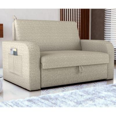 Sofá Cama Villa Mistral 2 Lugares Retrátil Cinza Linho Matrix