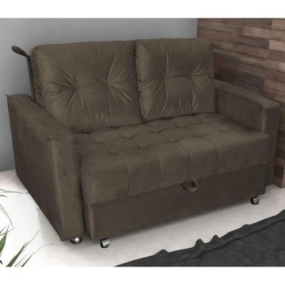 Sofá Cama Sirius 2 Lugares Retrátil 140CM Marrom Matrix