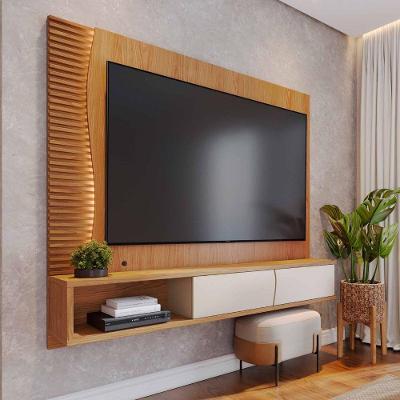 Home Suspenso para TV Vista Serena 65 Polegadas MDF MDP com Iluminacao LED Freijo Off White Colibri