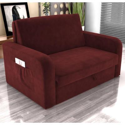 Sofá Cama Jasmim 2 Lugares 140CM Vinho Veludo Matrix Baú