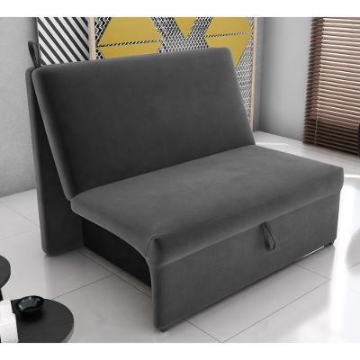 Sofá Cama Ícone 2 Lugares 113CM Cinza Suede Matrix Moderno Assento D20 Alça Frontal