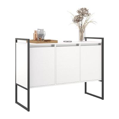 Buffet 3 Portas Rouxe Branco Industrial MDP 120CM Plata Móveis