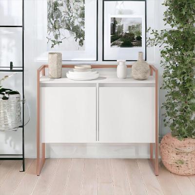 Aparador Mármore Industrial 2 Portas Bater MDP 100,9CM Branco Casah