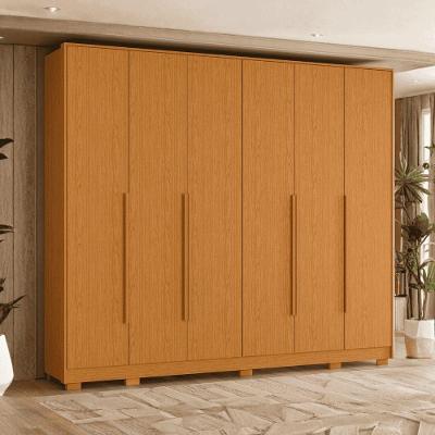 Guarda Roupa Casal Riviera 6 Portas de Bater 6 Gavetas MDP Cinamomo Albatroz Móveis