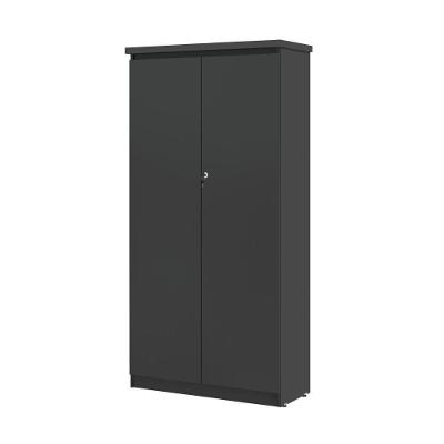 Armário Multiuso Vila Boreal 2 Portas 4 Prateleiras 82CM Preto Onix Plata Móveis